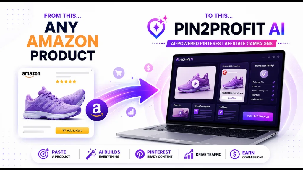 Pin2Profit AI turns any Amazon product into AI-powered Pinterest affiliate campaigns